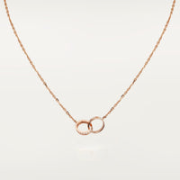 [Amore Jewels]LOVE DOUBLE RING HALF DIAMOND NECKLACE