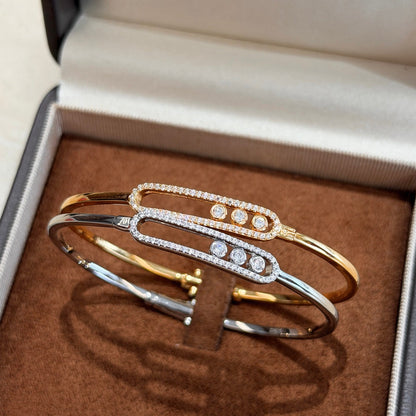 [Amore Jewels]Move Pavé Diamond Bangle Bracelet M