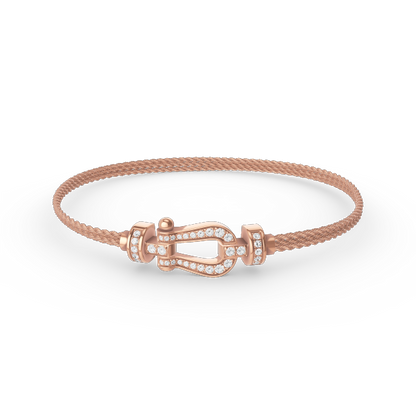 [Amore Jewels]FORCE SMALL HORSESHOE  DIAMOND CHAIN ROPE BRACELET