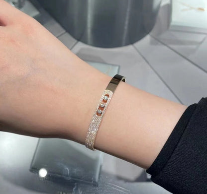 [Amore Jewels]Move Noa Rose Gold Pavé Diamond Bangle Bracelet
