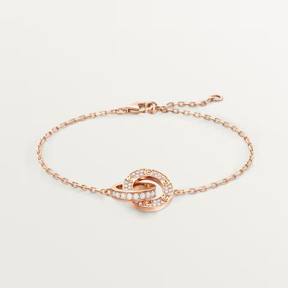 [Amore Jewels]LOVE DOUBLE RING FULL DIAMOND BRACELET