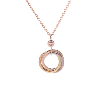 [Amore Jewels]TRINITY SILVER GOLD PINK GOLD NECKLACE