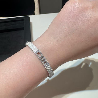 [Amore Jewels]Move Noa Ciselé half pavé bangle