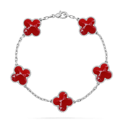 [Amore Jewels]CLOVER 5 MOTIF RED PATTERN BRACELET COLLECTION