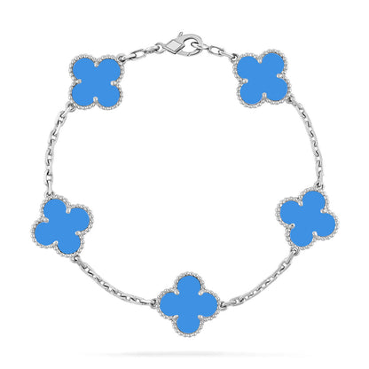 [Amore Jewels] CLOVER 5 MOTIF BLUE AGATE BRACELET COLLECTION
