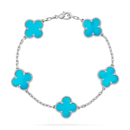 [Amore Jewels] CLOVER 5 MOTIF TURQUOISE BRACELET COLLECTION