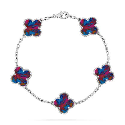 [Amore Jewels]CLOVER 5 MOTIF COLOR GEMSTONES BRACELET COLLECTION