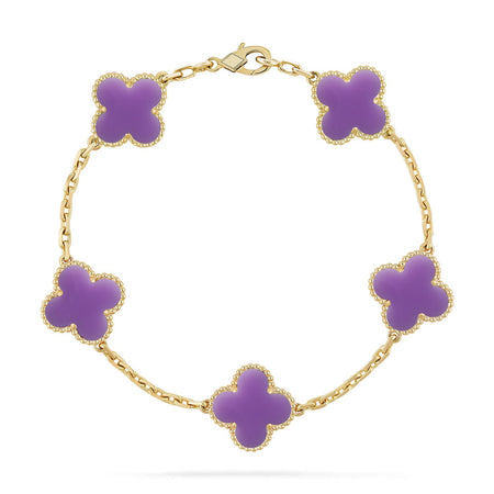 [Amore Jewels]CLOVER 5 MOTIF LIGHT PURPLE BRACELET COLLECTION
