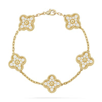 [Amore Jewels] CLOVER 5 MOTIF FULL DIAMOND BRACELET COLLECTION