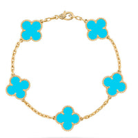 [Amore Jewels] CLOVER 5 MOTIF TURQUOISE BRACELET COLLECTION