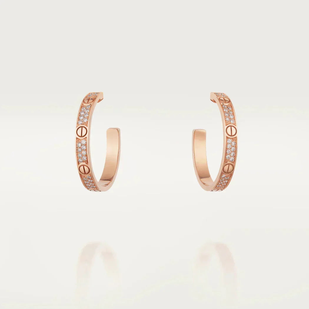 [Amore Jewels]LOVE EARRINGS 3.6MM DIAMOND PAVED