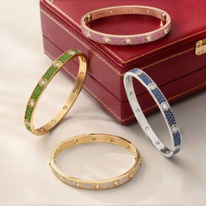 [Amore Jewels]Classic 6.1mm Love Bracelet 10-Diamond Full Pavé