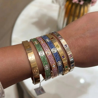 [Amore Jewels]Classic 6.1mm Love Bracelet 10-Diamond Full Pavé