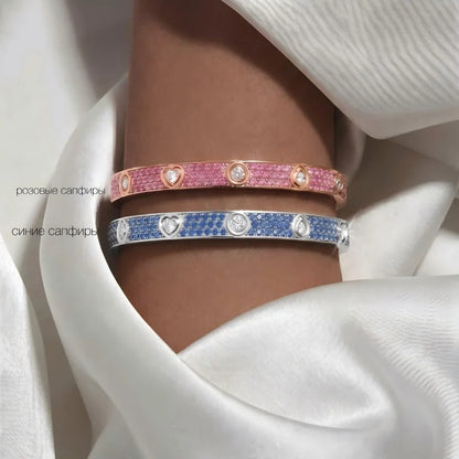 [Amore Jewels]Classic 6.1mm Love Bracelet 10-Diamond Full Pavé