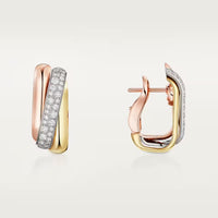 [Amore Jewels]TRINITY HALF DIAMOND  CUSHION EARRINGS