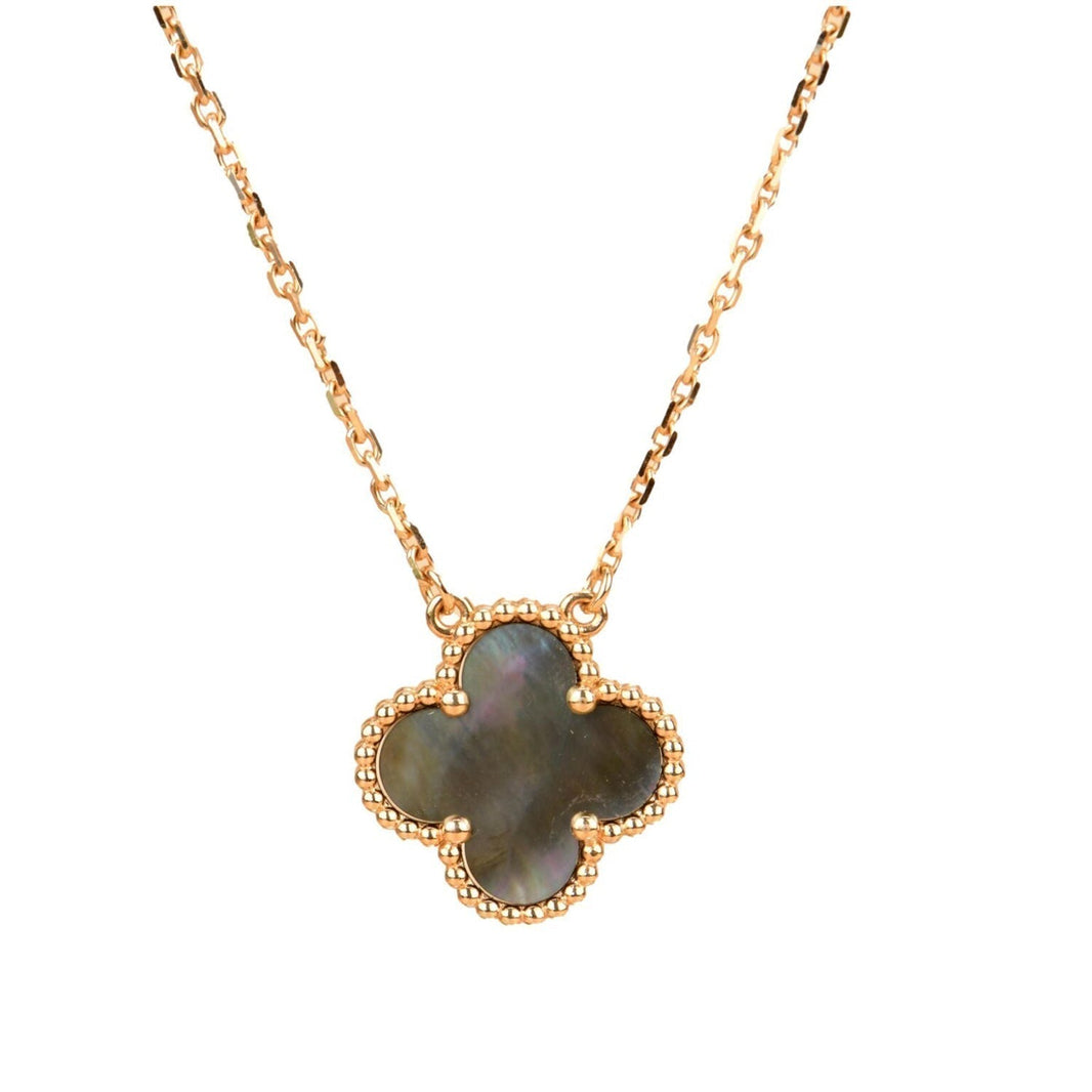 [Amore Jewels]CLOVER 15MM  GRAY MOTHER OF PEARL NECKLACE