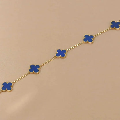 [Amore Jewels] CLOVER 5 MOTIF BLUE AGATE BRACELET COLLECTION