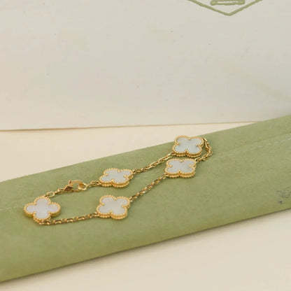 [Amore Jewels]CLOVER WHITE PEARL MOP 5 MOTIF BRACELET COLLECTION