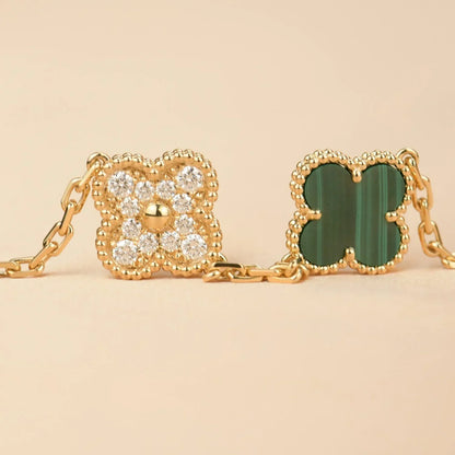 [Amore Jewels] CLOVER 5 MOTIF MALACHITE BRACELET COLLECTION