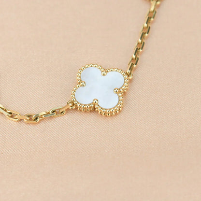 [Amore Jewels]CLOVER WHITE PEARL MOP 5 MOTIF BRACELET COLLECTION