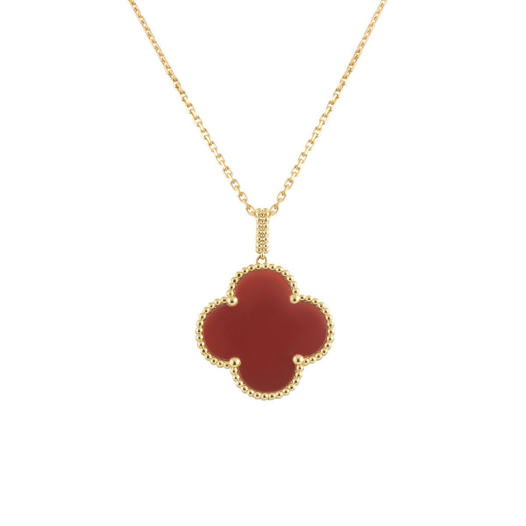 [Amore Jewels]CLOVER 25MM NECKLACE GOLD CARNELIAN