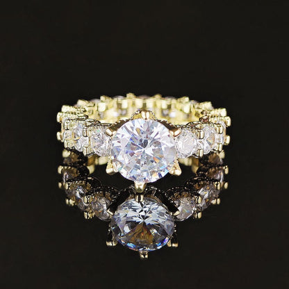 [Amore Jewels]Exquisite Multicolored Radiant Zircon Everyday Ring