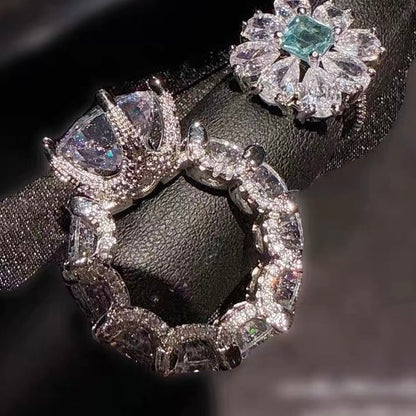 [Amore Jewels]Exquisite Multicolored Radiant Zircon Everyday Ring