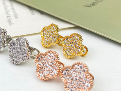 [Amore Jewels]CLOVER DIAMOND STUD EARRINGS