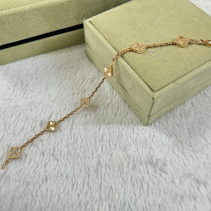 [Amore Jewels]CLOVER 6 MOTIF DIAMOND LASER BRACELET