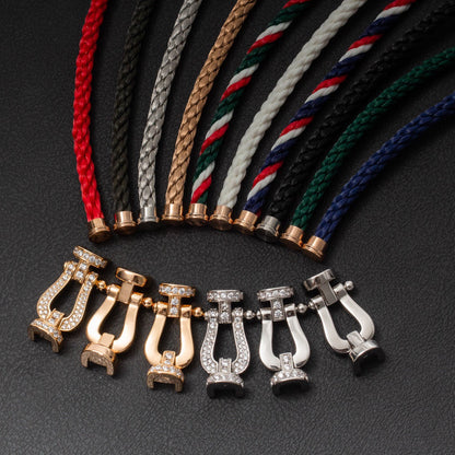 [Amore Jewels]FORCE LARGE HORSESHOE HALF DIAMOND BRACELET GOLD