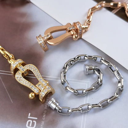 [Amore Jewels]FORCE LARGE HORSESHOE CLASP  METAL BRACELET