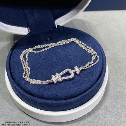 [Amore Jewels]FORCE SMALL HORSESHOE  DIAMOND CHAIN ROPE BRACELET