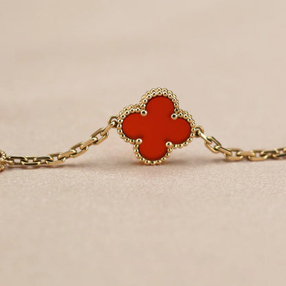 [Amore Jewels] CLOVER 5 MOTIF RED CORNELIAN BRACELET COLLECTION