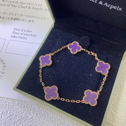 [Amore Jewels] CLOVER 5 MOTIF VIOLET BRACELET COLLECTION