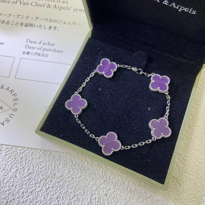 [Amore Jewels] CLOVER 5 MOTIF VIOLET BRACELET COLLECTION