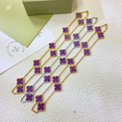 [Amore Jewels]CLOVER 10 MOTIFS  PURPLE VIOLET  NECKLACE
