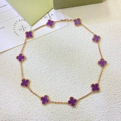 [Amore Jewels]CLOVER 10 MOTIFS  PURPLE VIOLET  NECKLACE