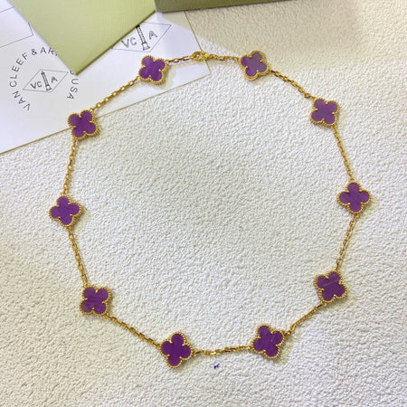 [Amore Jewels]CLOVER 10 MOTIFS  PURPLE VIOLET  NECKLACE