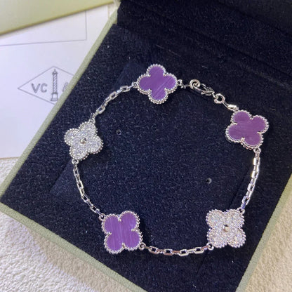 [Amore Jewels] CLOVER 5 MOTIF VIOLET BRACELET COLLECTION