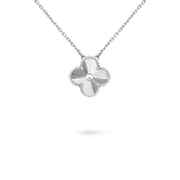 [Amore Jewels]CLOVER 15MM LASER NECKLACE SILVER