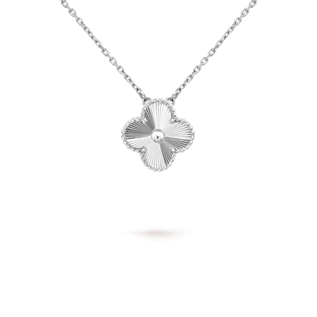[Amore Jewels]CLOVER 15MM LASER NECKLACE SILVER