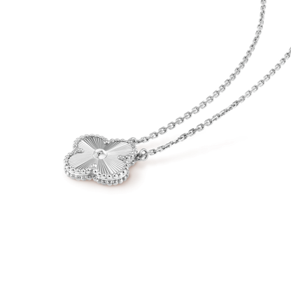 [Amore Jewels]CLOVER 15MM LASER NECKLACE SILVER