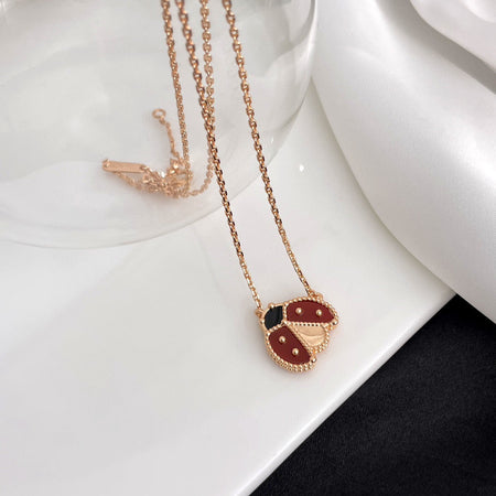 [Amore Jewels]LUCKY  CARNELIANS LADYBUG NECKLACE