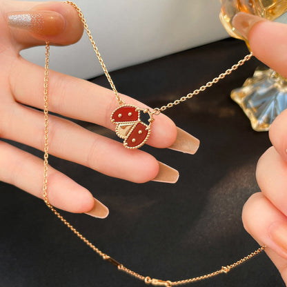 [Amore Jewels]LUCKY  CARNELIANS LADYBUG NECKLACE