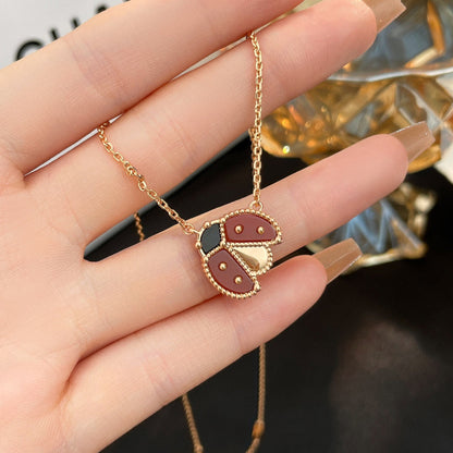 [Amore Jewels]LUCKY  CARNELIANS LADYBUG NECKLACE