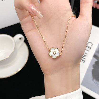 [Amore Jewels]LUCKY  WHITE MOP  PLUM BLOSSOM NECKLACE