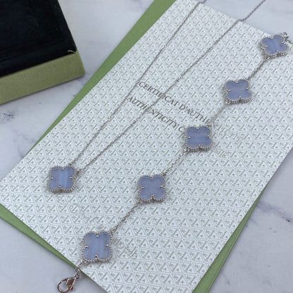 [LEGEND]CLOVER  5 MOTIF PURPLE CHALCEDONY BRACELET SILVER