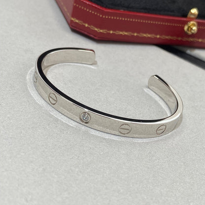[Amore Jewels]LOVE BRACELET 6.1MM 1 DIAMOND OPEN CUFF