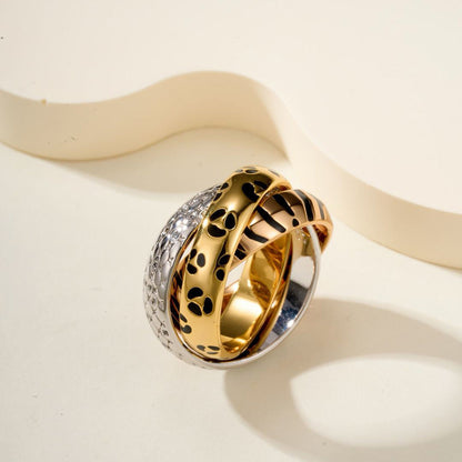 [Amore Jewels]TRINITY  RING LEOPARD PRINT
