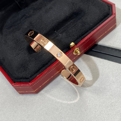 [Amore Jewels]LOVE BRACELET 6.1MM 1 DIAMOND OPEN CUFF